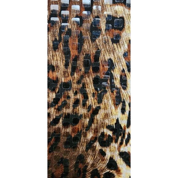 aDRESSing WOMAN Leopard Cheetah Animal Print Full Zip Shimmer Jacket Size M - Picture 8 of 11